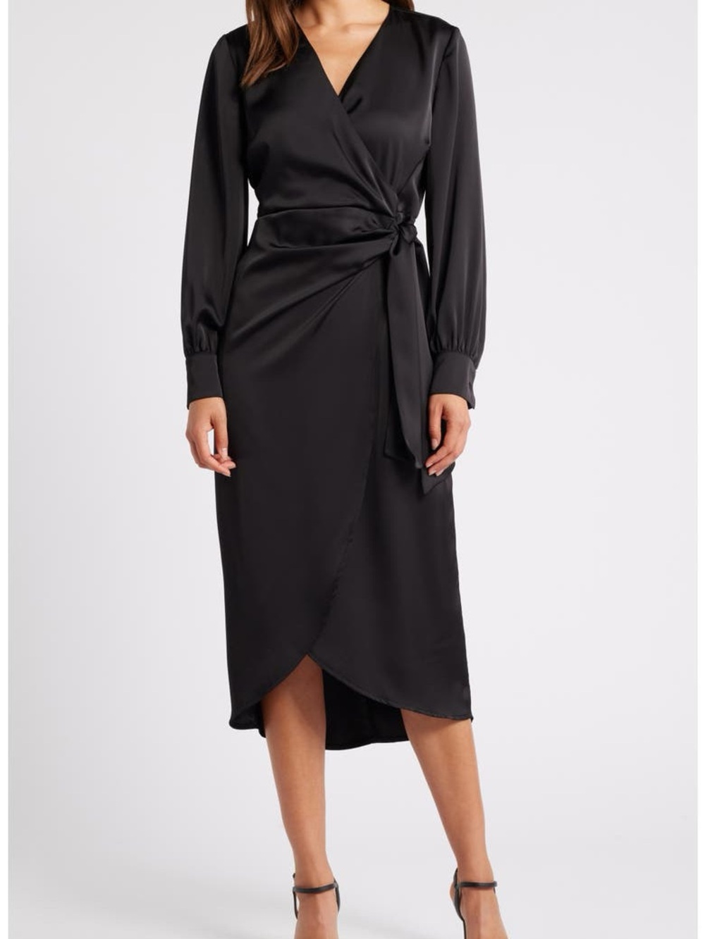 Sam Edelman Copper Satin Faux Wrap Petal Hem Dress NWT Size 2